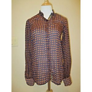 Saaksha and Kinni Tunic Printed Button Front Blouse L/S India- S/M?